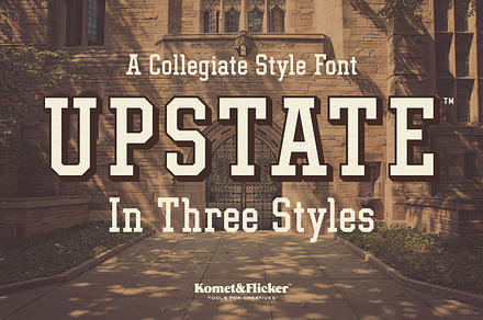 UPSTATE - A Collegiate Style Font, a Slab Serif Font by Komet & Flicker