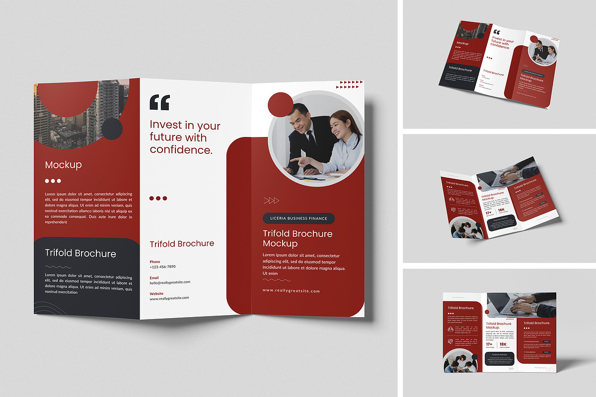 Trifold Brochure Mockup, an Advertising Mockup by swsi-studio (Photo 1 of 5)