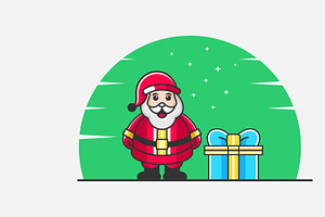 Senta Claus with gift logo abstract, a Branding & Logo Template by OmerStudio