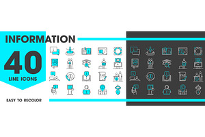 Information line icons of FAQ, an Object Illustration by Vector Tradition