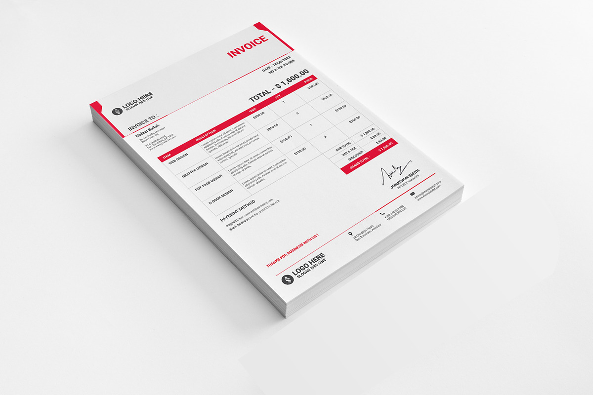 Invoice Template Vol-2, a Print Template by alimran24 (Photo 8 of 11)