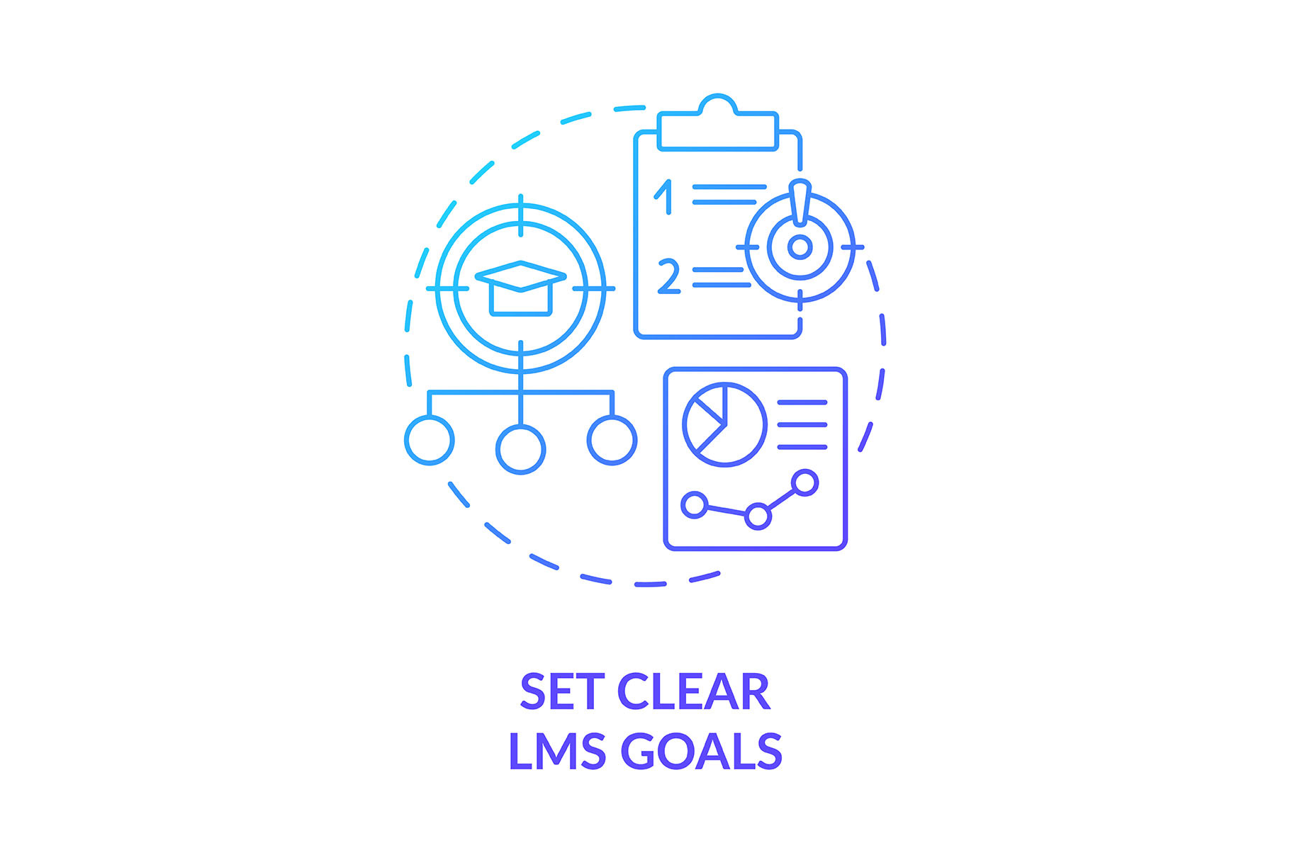 Set clear lms goals blue gradient, an Icon by IMG Visuals