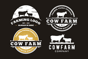 Vintage Cattle Farm Logo Collection