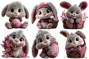 Whimsical Easter Bunny Clipart, an Illustration by Pixels.Craft (Thumbnail 4 of 5)