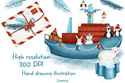 Christmas Arctic - kids collections, an Animal Illustration by Linerisyart (Thumbnail 2 of 19)