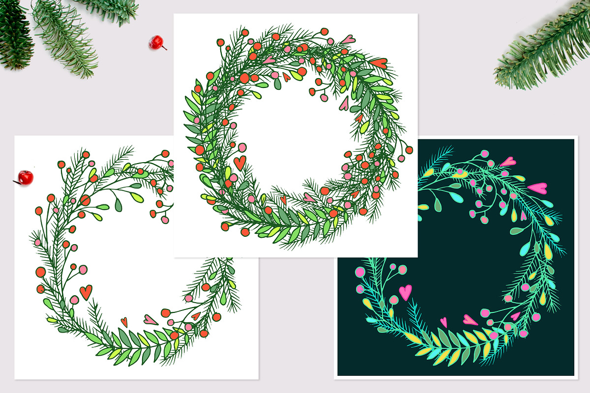 Christmas vector frames, elements, a Decorative Illustration by OKart.studio (Photo 4 of 6)