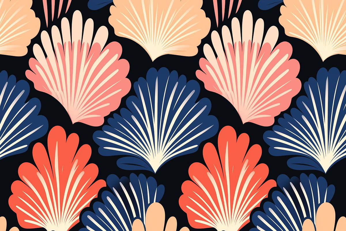 Seashells abstract pattern, a Pattern Graphic by AlexandraTret (Photo 1 of 3)