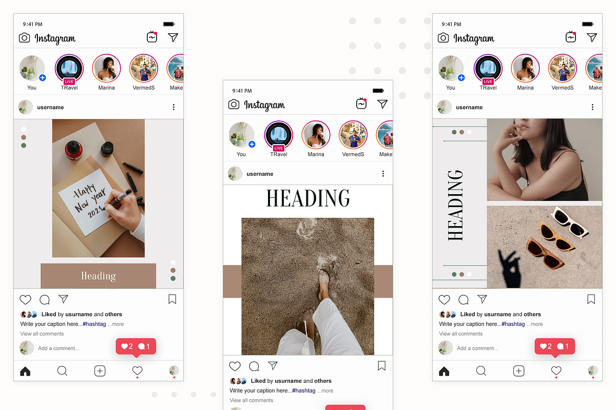 30 Canva Instagram Templates (Feed), a Social Media Template by KaluginaWEB (Photo 6 of 7)