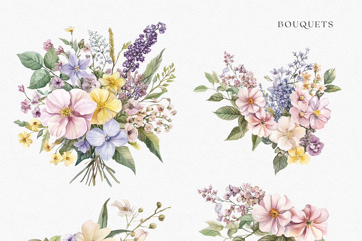Wildflower Soft Floral Bouquet, a Decorative Illustration by ThaismotaCreativeCo (Photo 3 of 12)