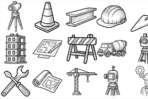 Construction Icon Set, an Object Graphic by nikagraphic