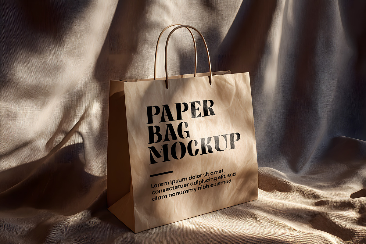 Paper Bag Mockup, a Packaging Mockup by GenesisCreativeCo (Photo 1 of 3)