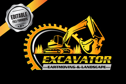 Excavator Heavy Vehicle Logo