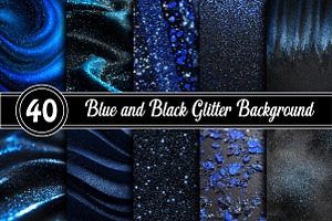 Blue and Black Glitter Background, a Texture Illustration by RobertsArt