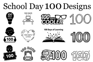 School Day 100 Designs, a Graphic by Designer_Momina