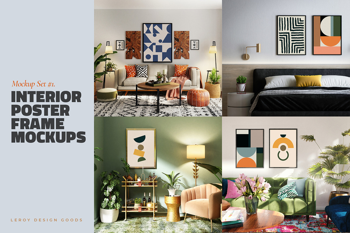 Poster Mockup Set Modern Interior #1, a Product Mockup by LEROY Design (Photo 1 of 5)