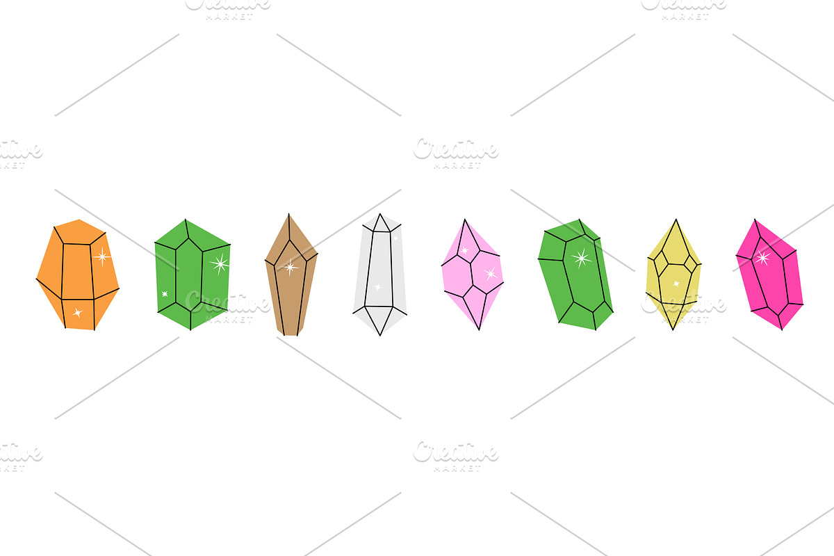 Glass shiny crystals. Mystical, an Object Illustration by GraphiShop