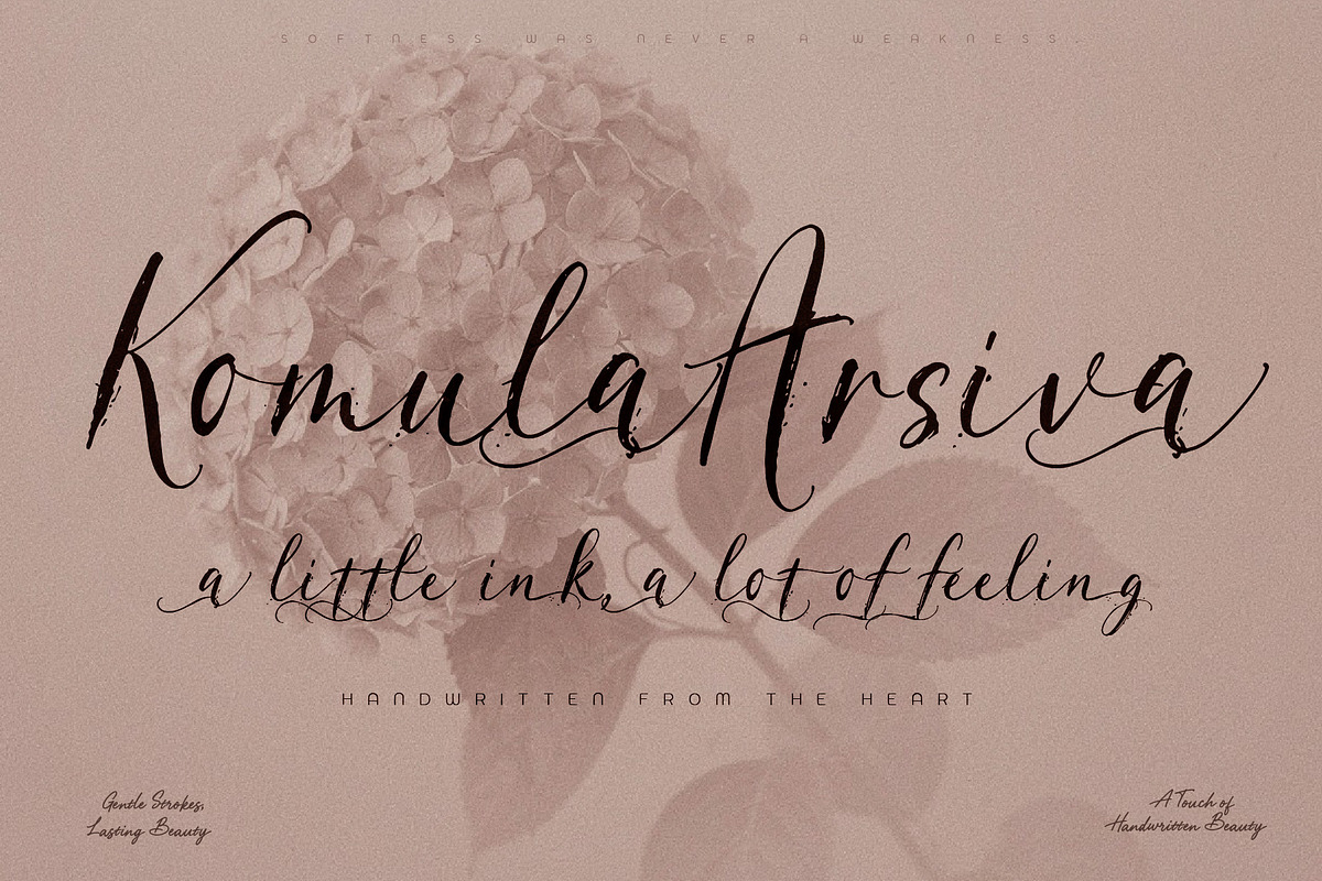 Komula Arsiva - Beautiful ink Script, a Script Font by HypeWorksCo (Photo 1 of 15)