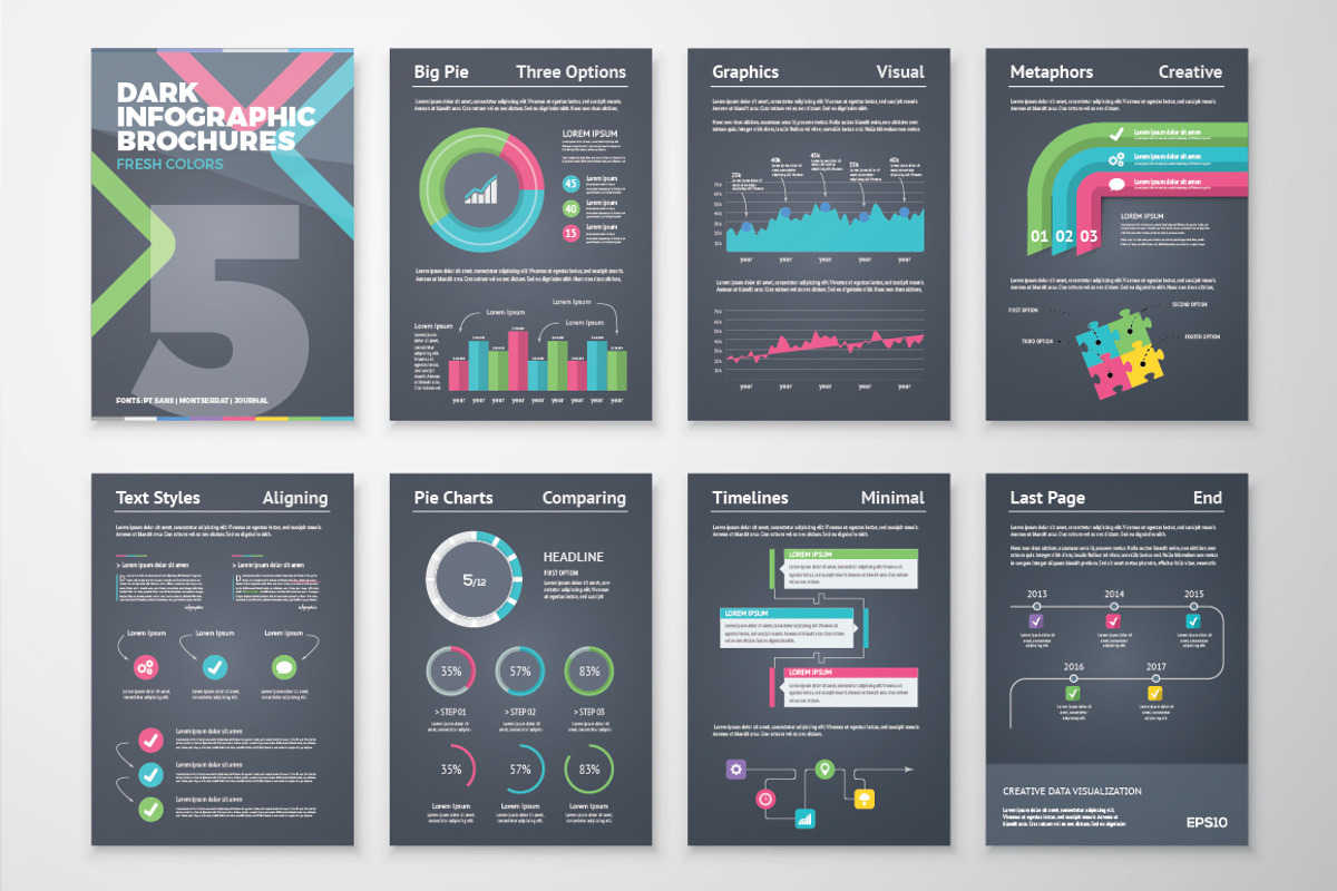 Infographic Brochure 5 Dark Version, a Presentation Template by Infographic Template Shop