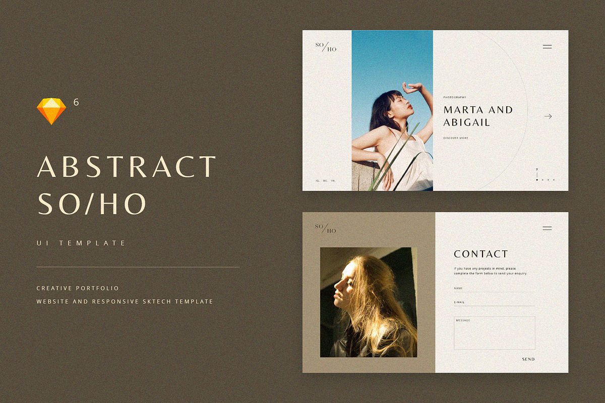 Soho UI Kit Creative Portfolio, a Landing Page Template by Skolastika Phoebe (Photo 1 of 6)