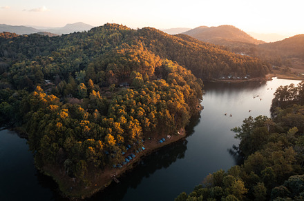 Beatiful high angle view nature lake and forest in the morning,P, a Nature Photo by Art Rachen