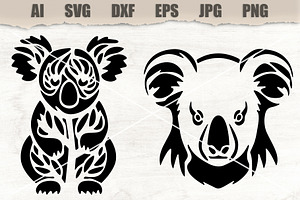 Stencils Koala, an Animal Illustration by MARYCRAFTIRIA
