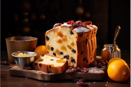 Traditional Panettone bakery food on, a Food & Drink Photo by Ylivdesign
