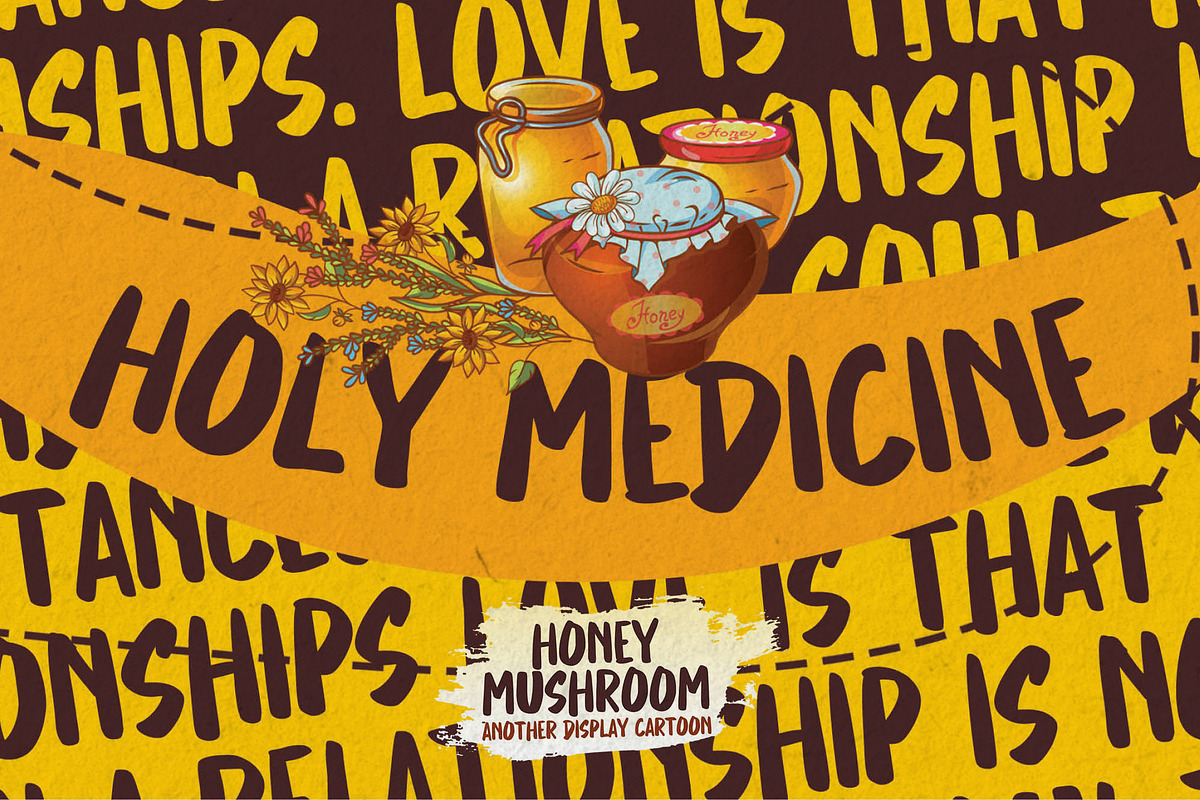 Honey Mushroom -Display Cartoon Font, a Font by Gassstype (Photo 6 of 8)