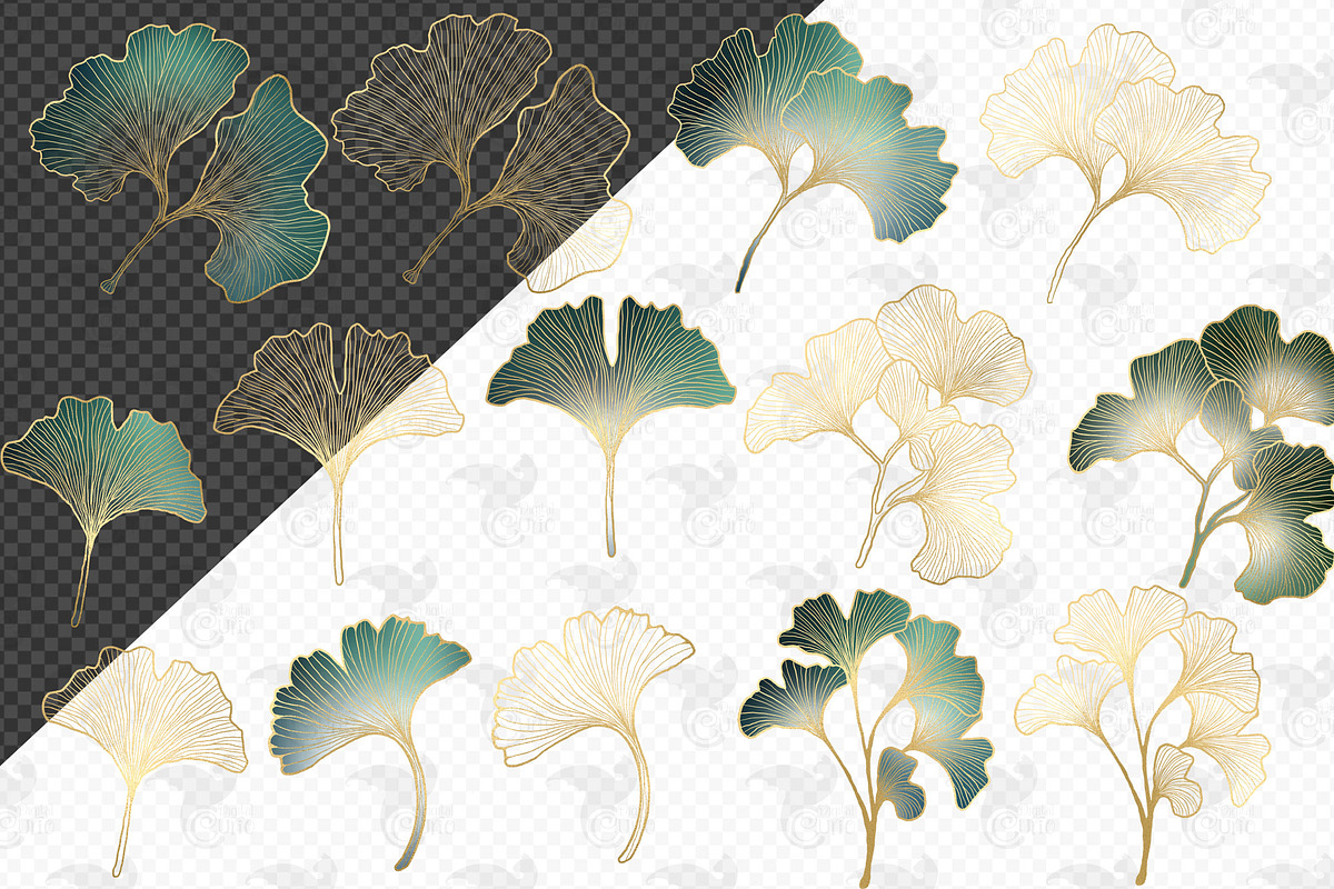 Gold Ginkgo Clipart, an Object Graphic by Digital Curio (Photo 2 of 4)