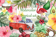 Watercolor Tropical Set, a Food Illustration by Pretty light (Thumbnail 1 of 7)