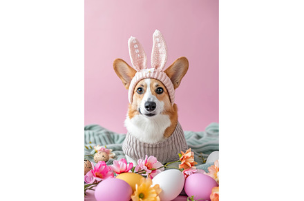 Easter cute dog in hat with bunny, an Animal Photo by Yulia Furman