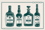 Vintage Spirit Bottle Illustrations, a Food Illustration by TheFoodAtlas (Thumbnail 4 of 9)