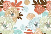 Peony Flower Vector Pattern, a Pattern Graphic by Ania Illustration (Thumbnail 4 of 5)