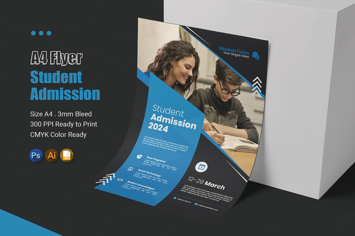 Student Admission - Flyer, a Flyer Template by Esensifiksi.studio (Photo 1 of 2)