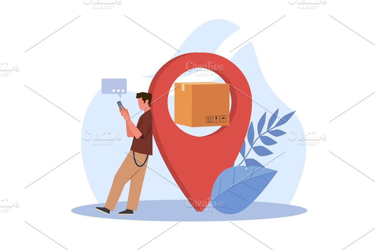 Postal tracking service. Online, a Transportation Illustration by YummyBuum
