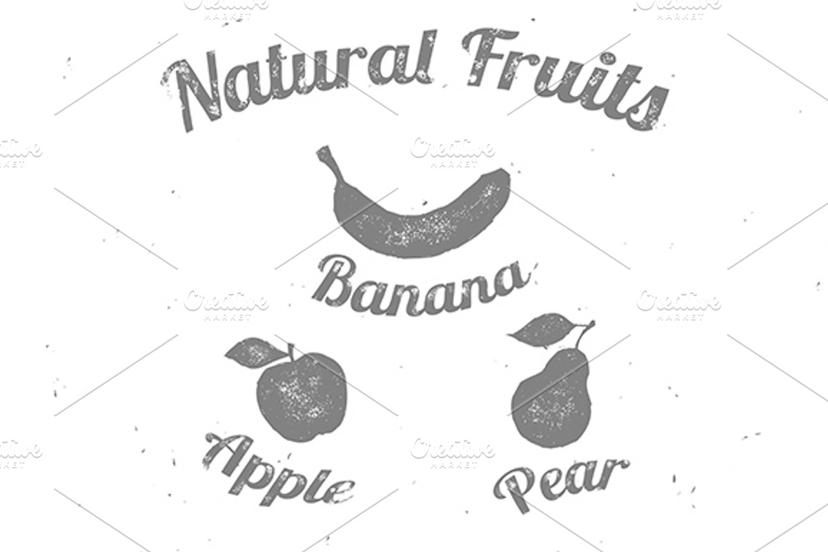 Set of hand drawn fruit., a Food Illustration by 4pixel