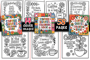 Coffee Quotes Coloring Book, a Decorative Illustration by Design Station