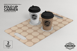 Fold Up Drink Carrier Mockup