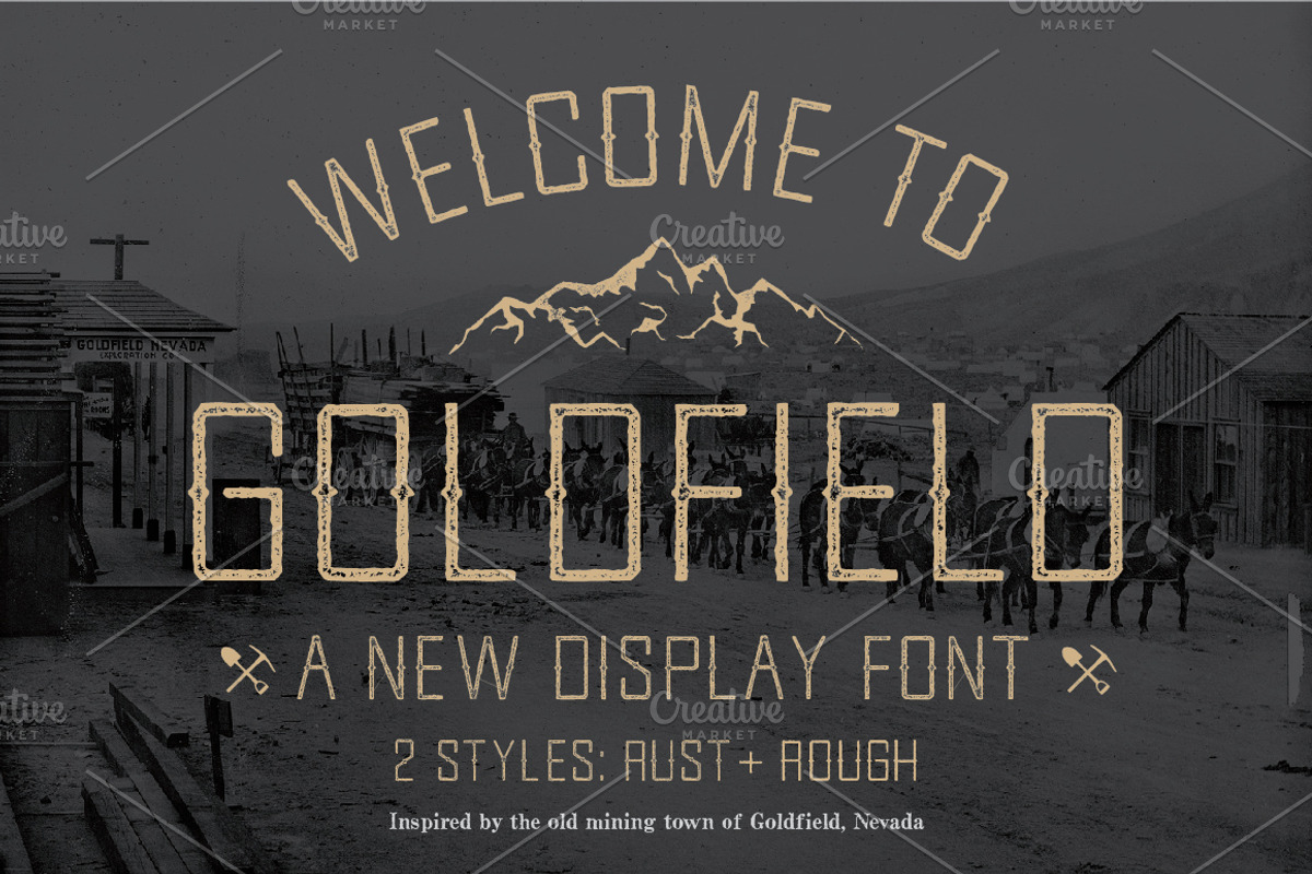 Goldfield Rust + Rough Font, a Serif Font by K Randall Wilcox (Photo 1 of 4)