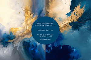 Blue & Gold Oil Backgrounds