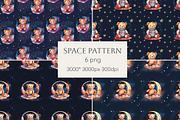 Space Pattern, a Decorative Illustration by Volha (Thumbnail 1 of 3)