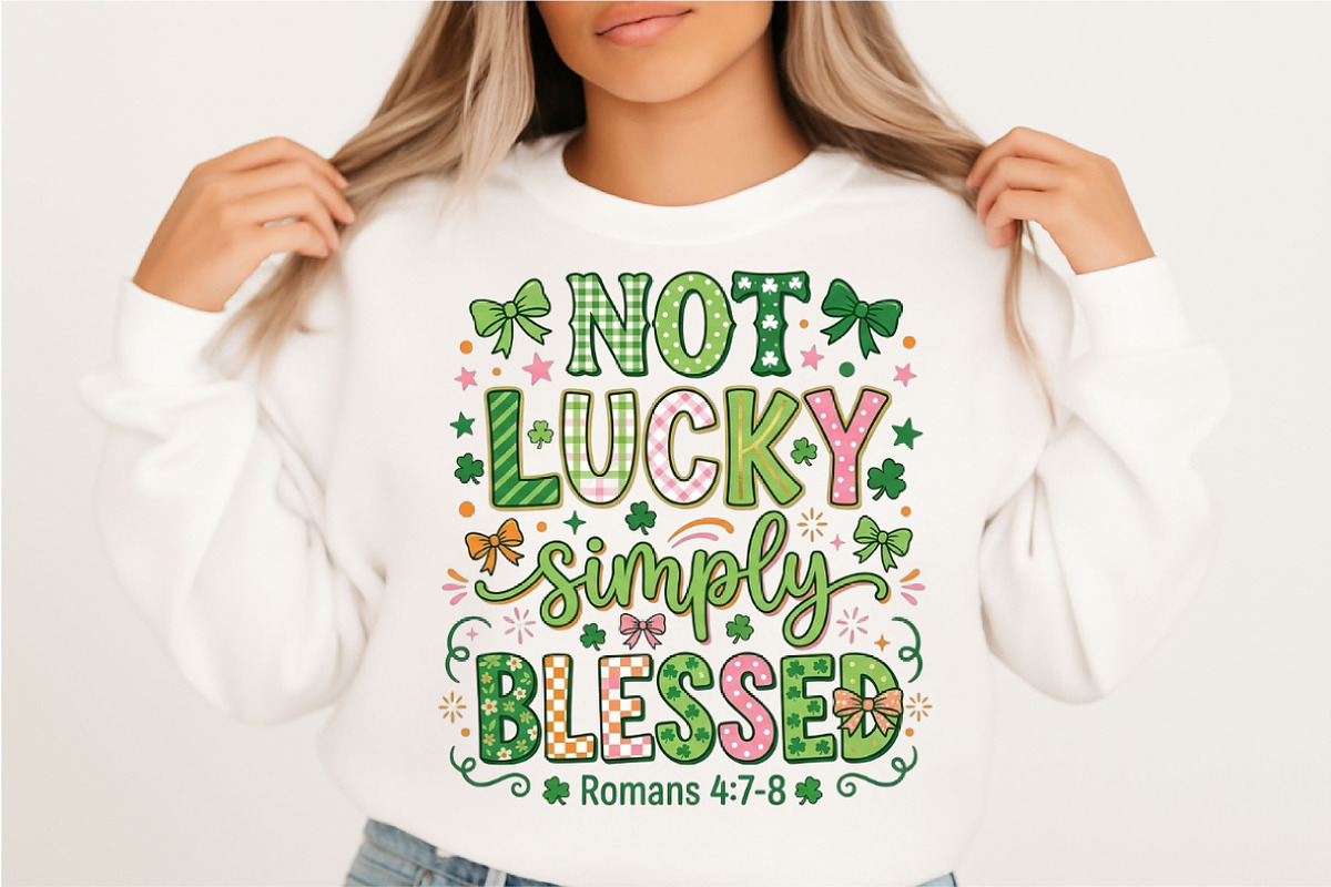 Not Lucky Simply Blessed Png,, a Seasonal Illustration by Designking (Photo 2 of 6)