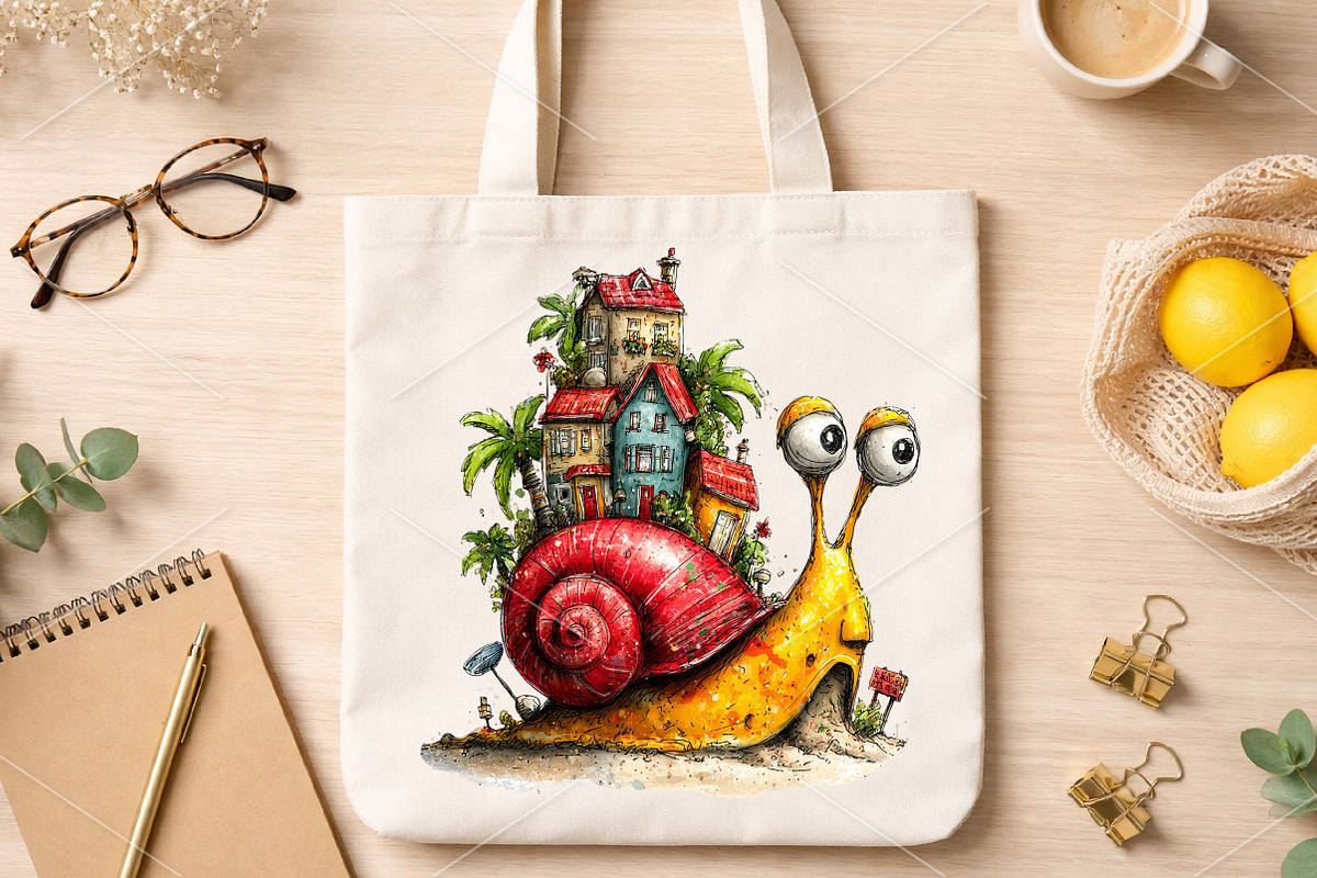 Funny Summer Snail Clipart Bundle, an Illustration by Canvas Craft (Photo 5 of 7)
