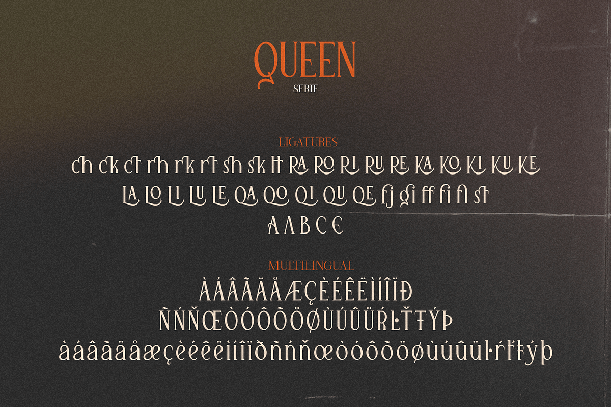Queen Serif - 10 fonts, a Serif Font by FactoryType Studio (Photo 7 of 10)