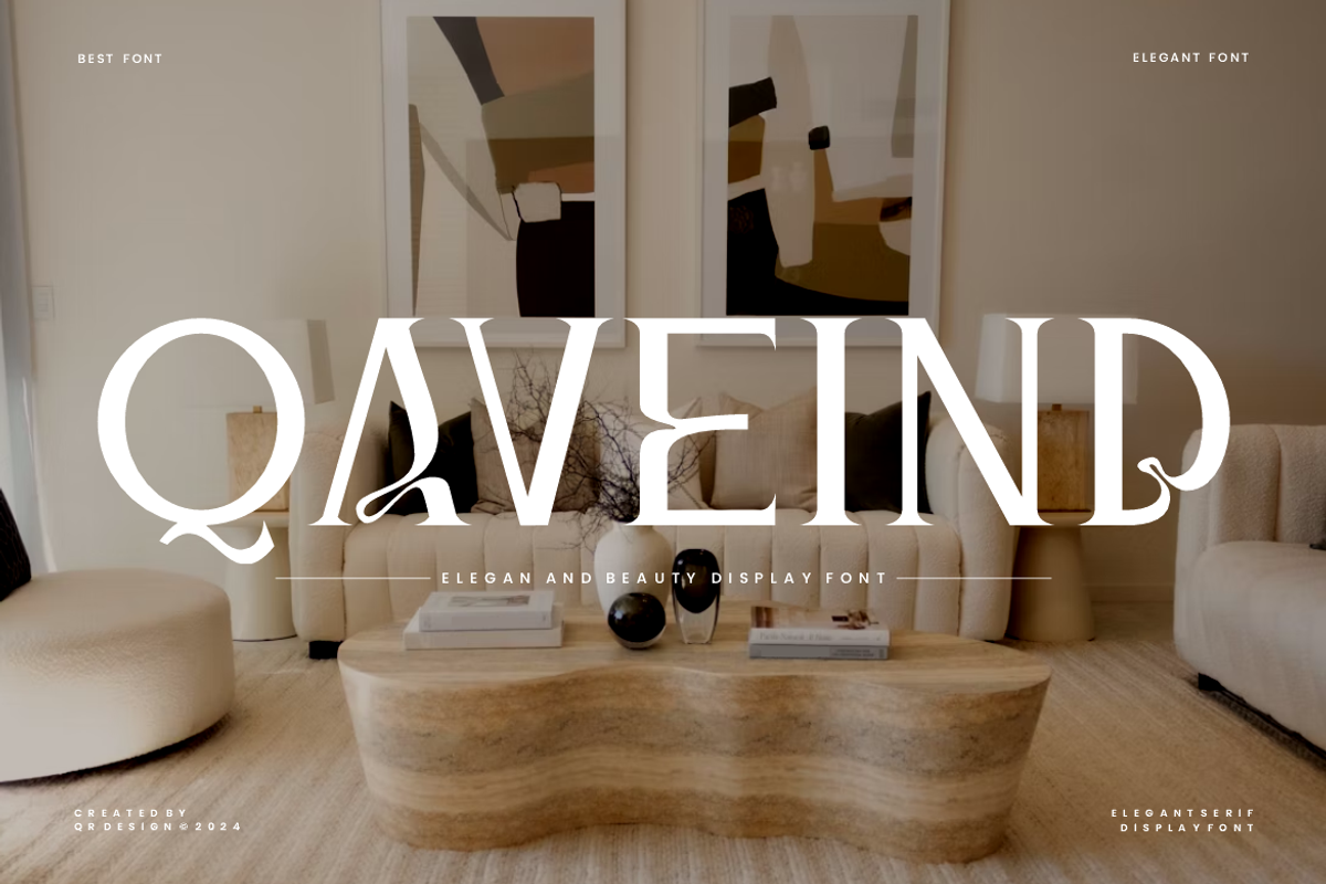 Qaveind - Elegant Serif Font, a Serif Font by QR Design Studio (Photo 1 of 6)