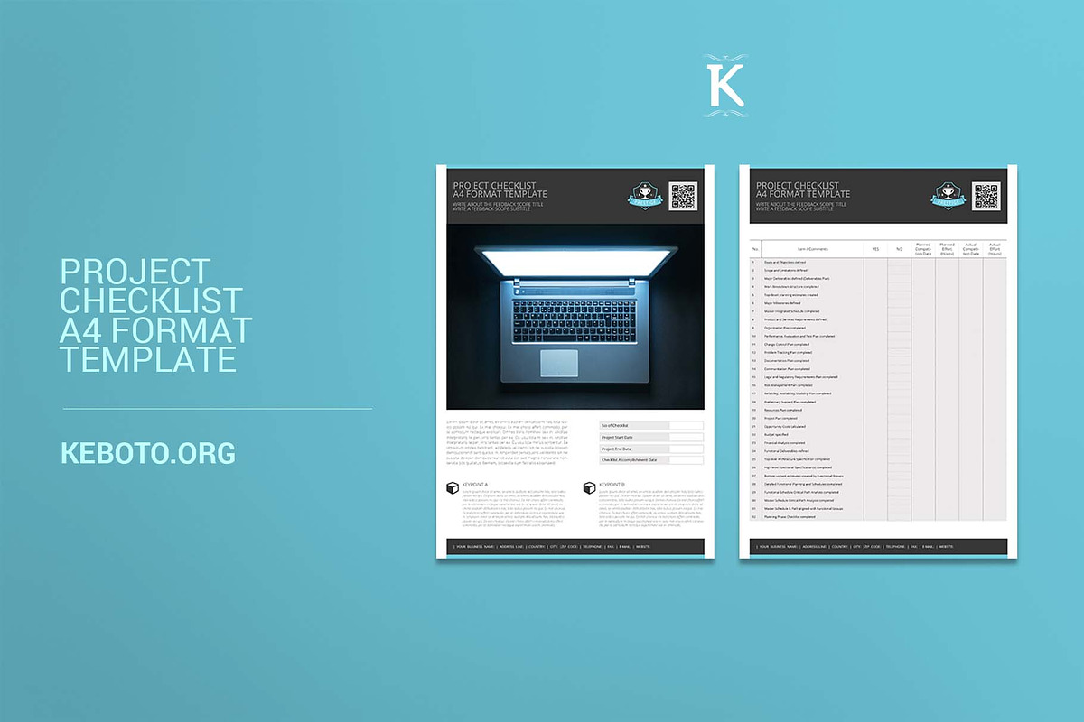Project Checklist A4 Format Template, a Templates & Theme by Keboto
