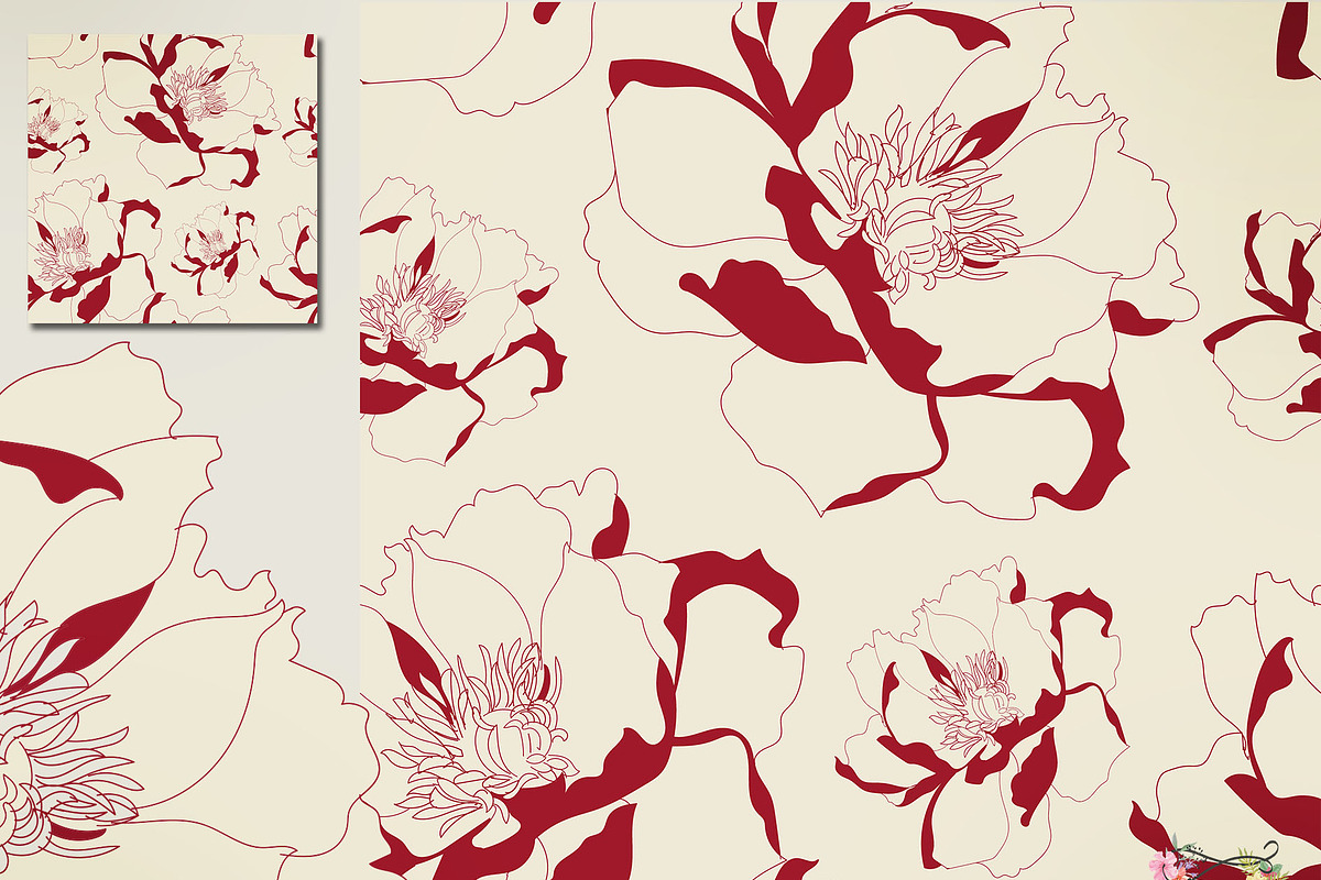 28 EPS/JPG flowers background., a Pattern Graphic by Theraphosath (Photo 5 of 15)