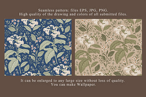 Seamless Flowers Heliotrope Pattern