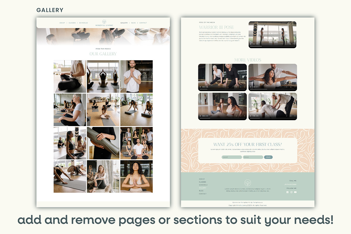 Yoga Studio Elementor Template, a WordPress Template by Templatez.Co (Photo 5 of 9)