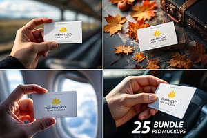 25 PSD MOCKUPS, BUSINESS CARDS