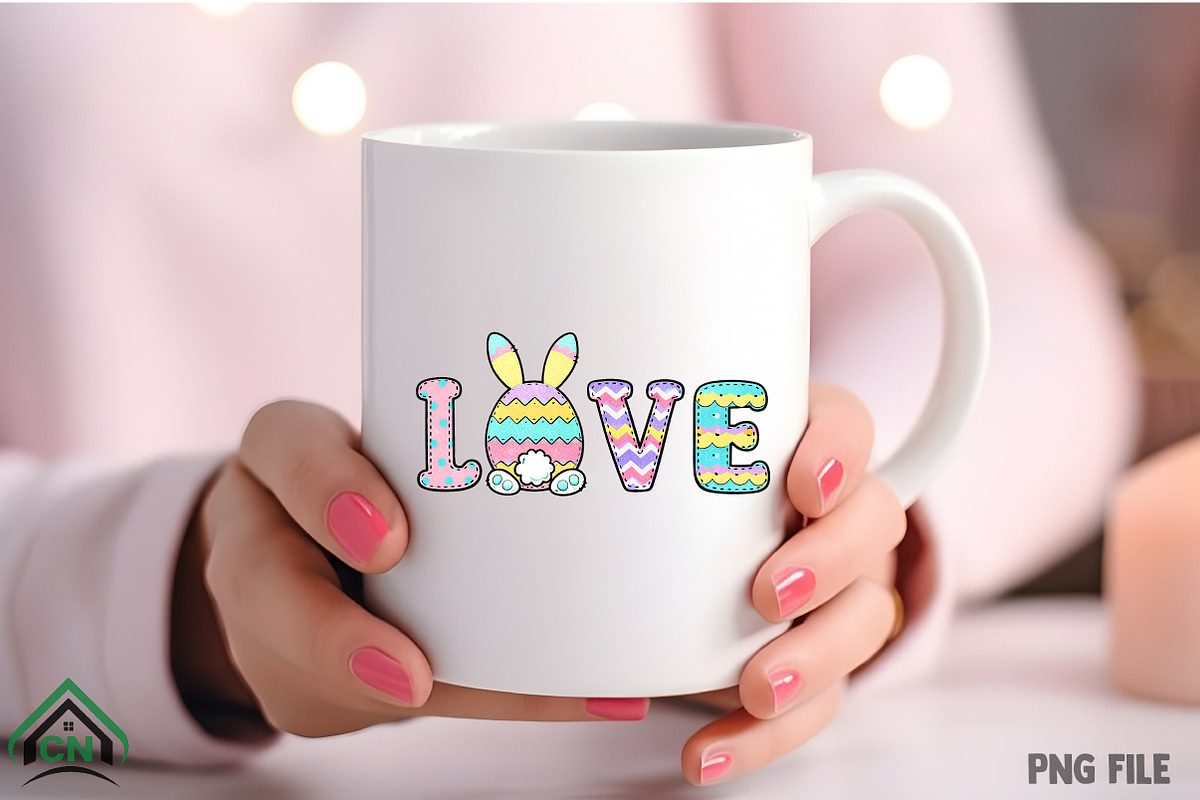 Cute Easter LOVE PNG, an Illustration by Craft Nest (Photo 4 of 4)